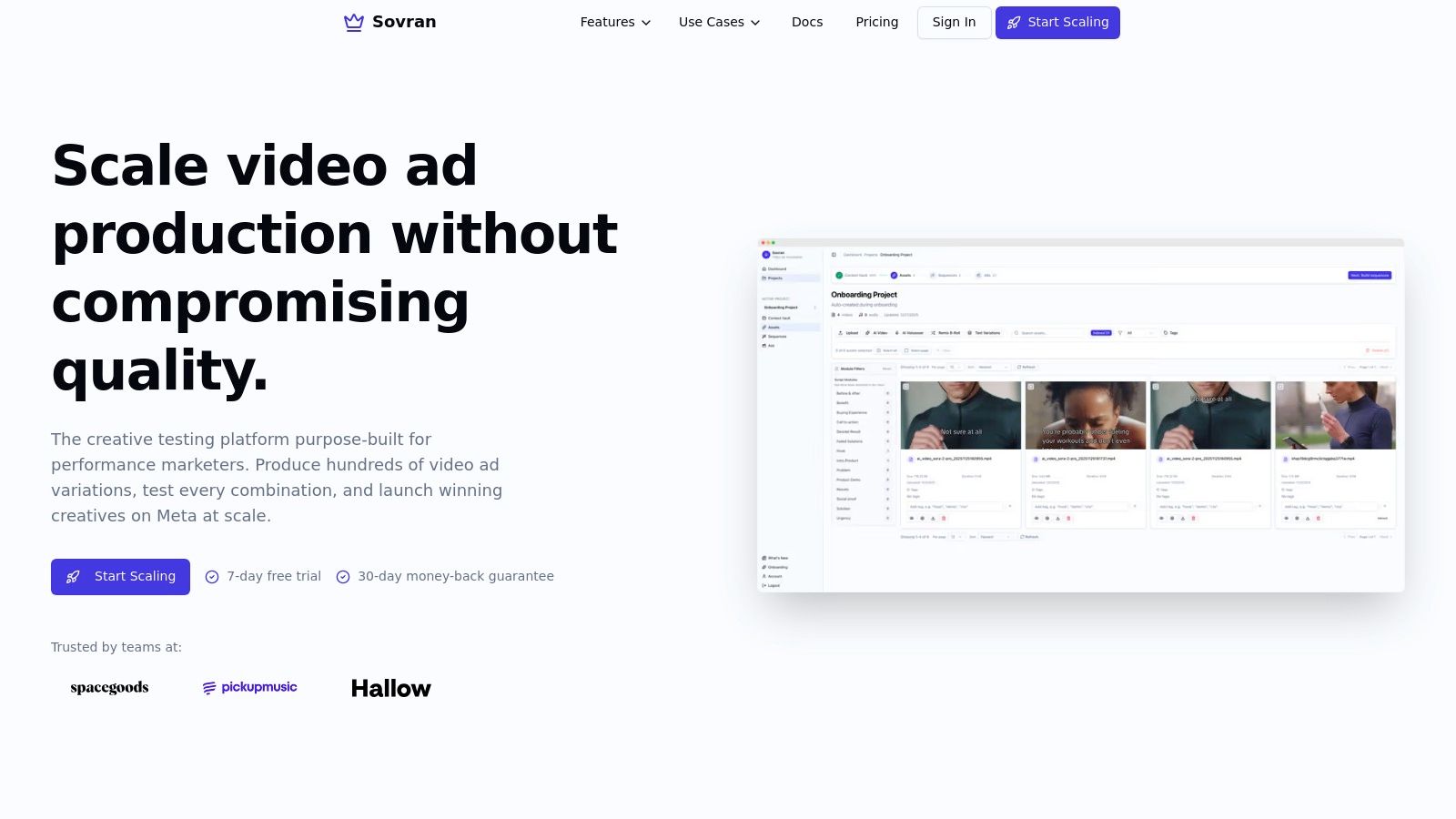 Sovran creative workflow management software ad platform