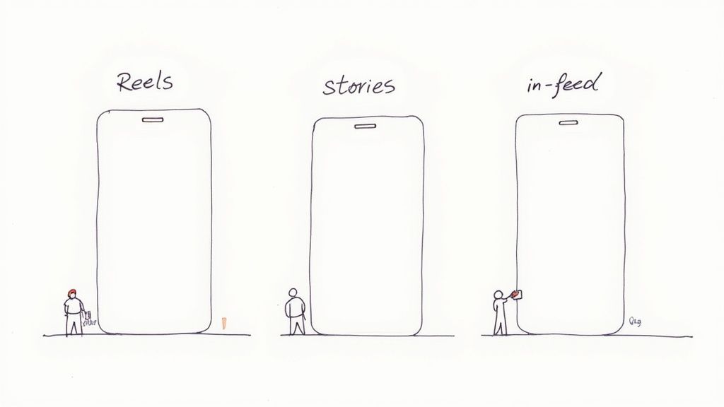 Woman looking at Instagram on her phone