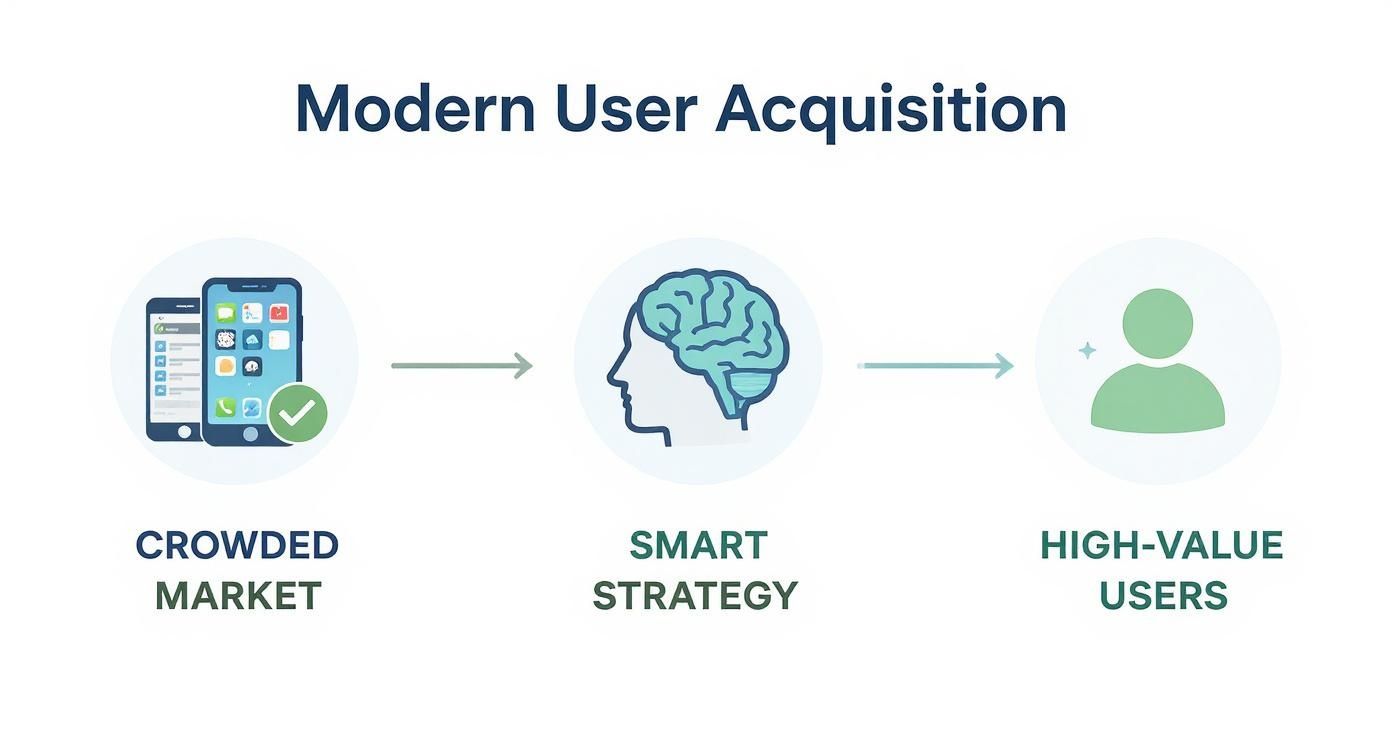 Infographic about mobile app user acquisition strategy