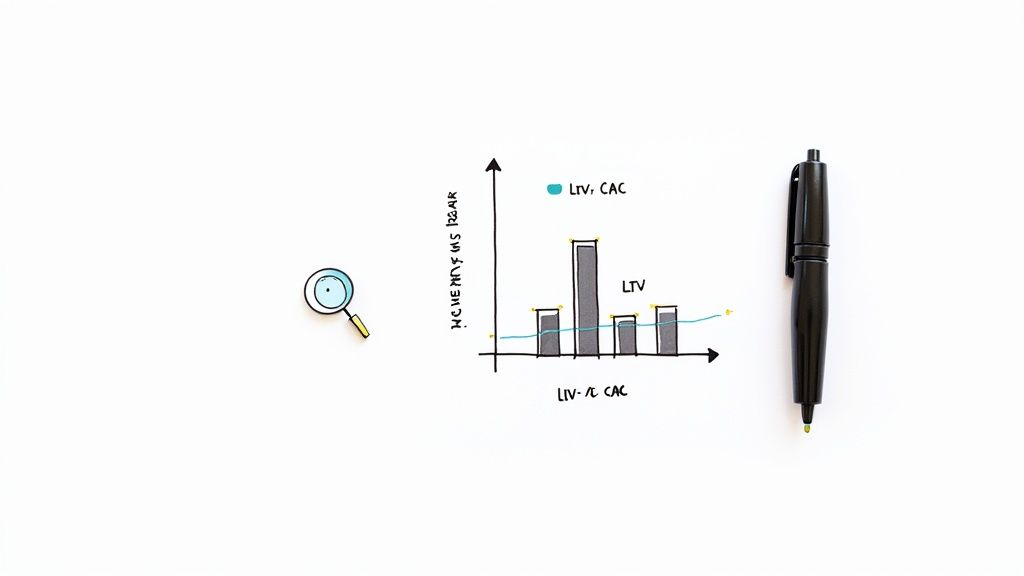 Graph showing upward trend representing profitable growth in mobile app user acquisition.