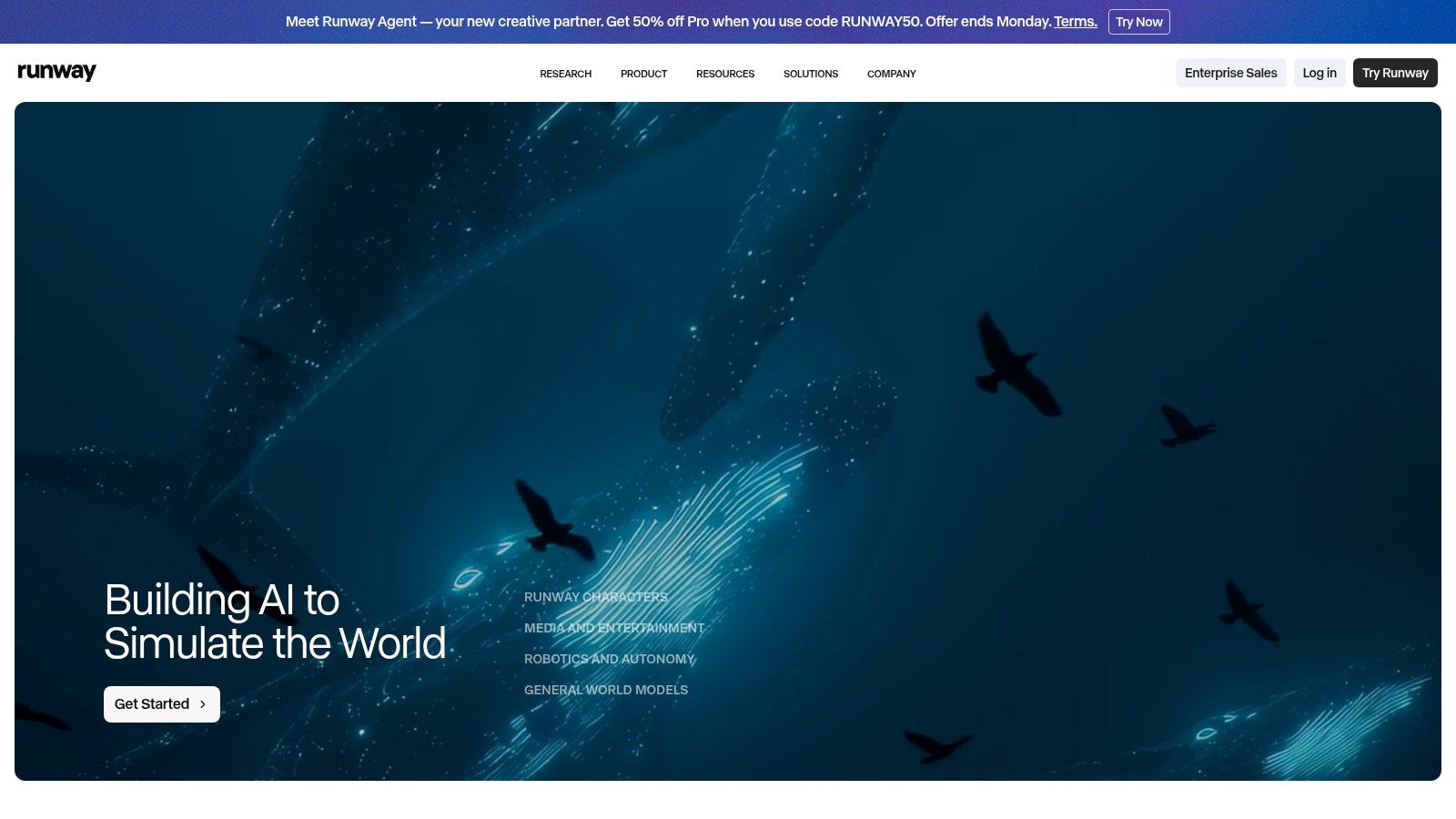 Screenshot from https://runwayml.com/